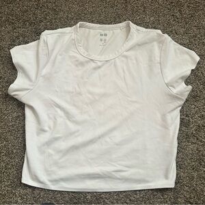 White UNIQLO airism cotton crop top